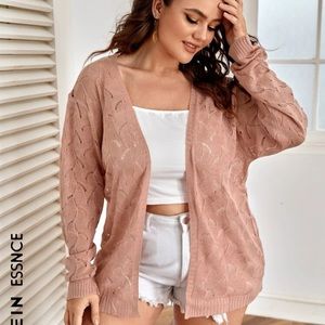 SHEIN Unity Plus Pointelle Knit Duster Cardigan size 1x (14)